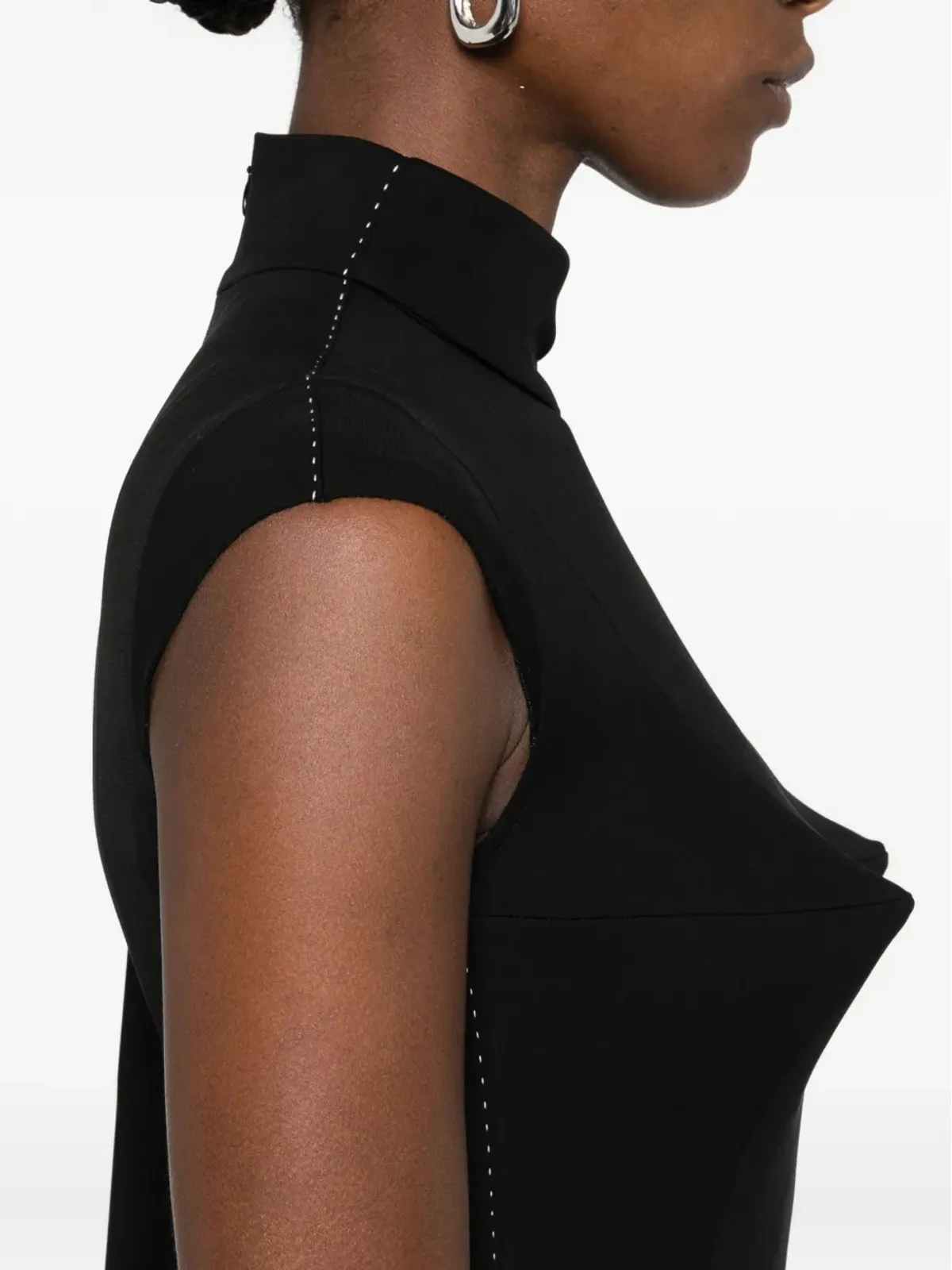 Jean Paul Gaultier ハイネック アシンメトリック ミニドレス - 画像5