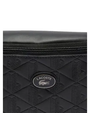 Lacoste ジオメトリックエンボス ベルトバッグ ブラック - サムネイル4