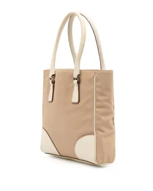 Prada ビンテージ 2000-2013 チンギアーレ トリム キャンバス・カンパ トートバッグ - ブラウン - サムネイル3