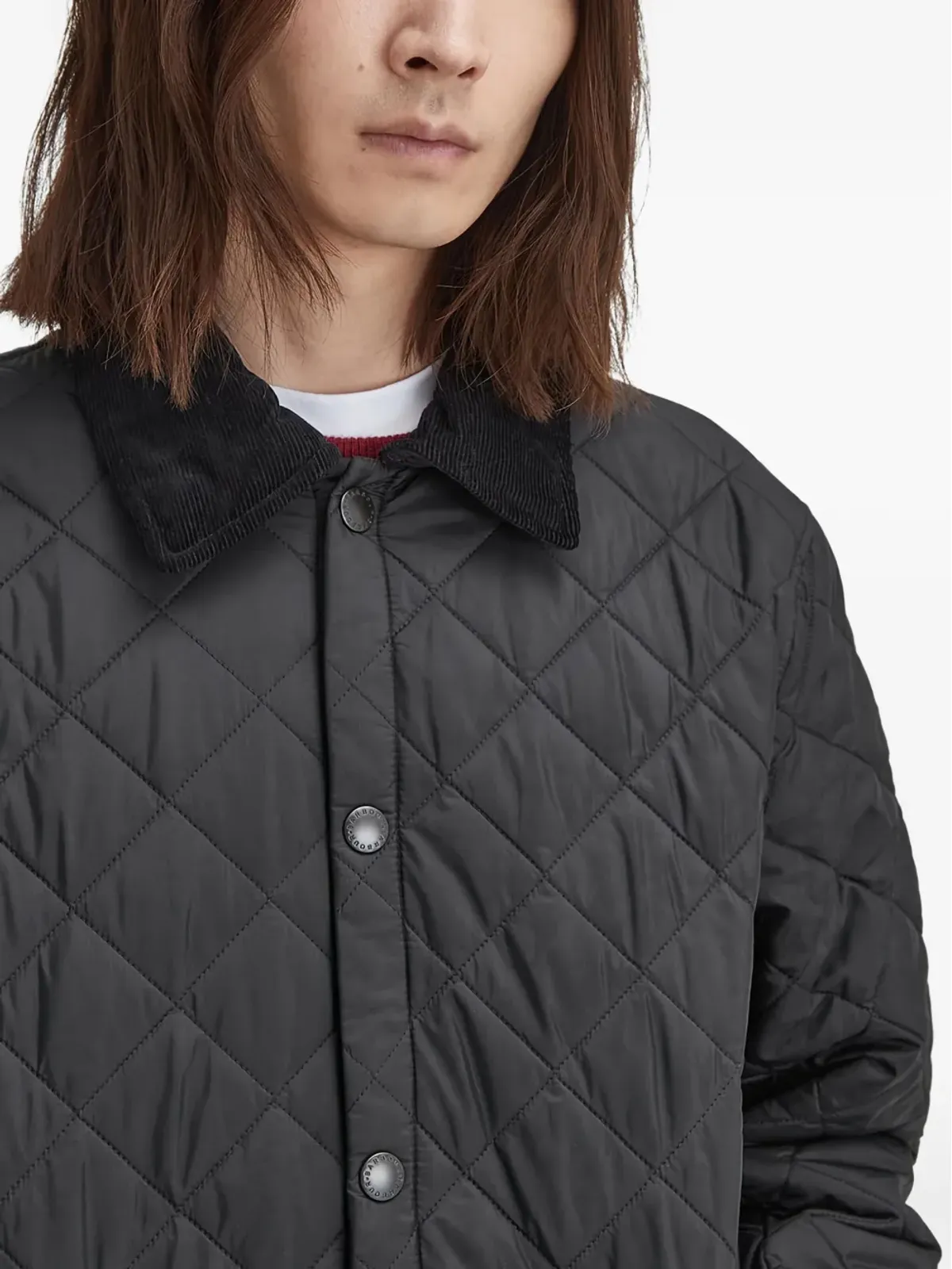 Barbour ダイヤモンドキルト コーデュロイ襟 ジャケット - 画像5