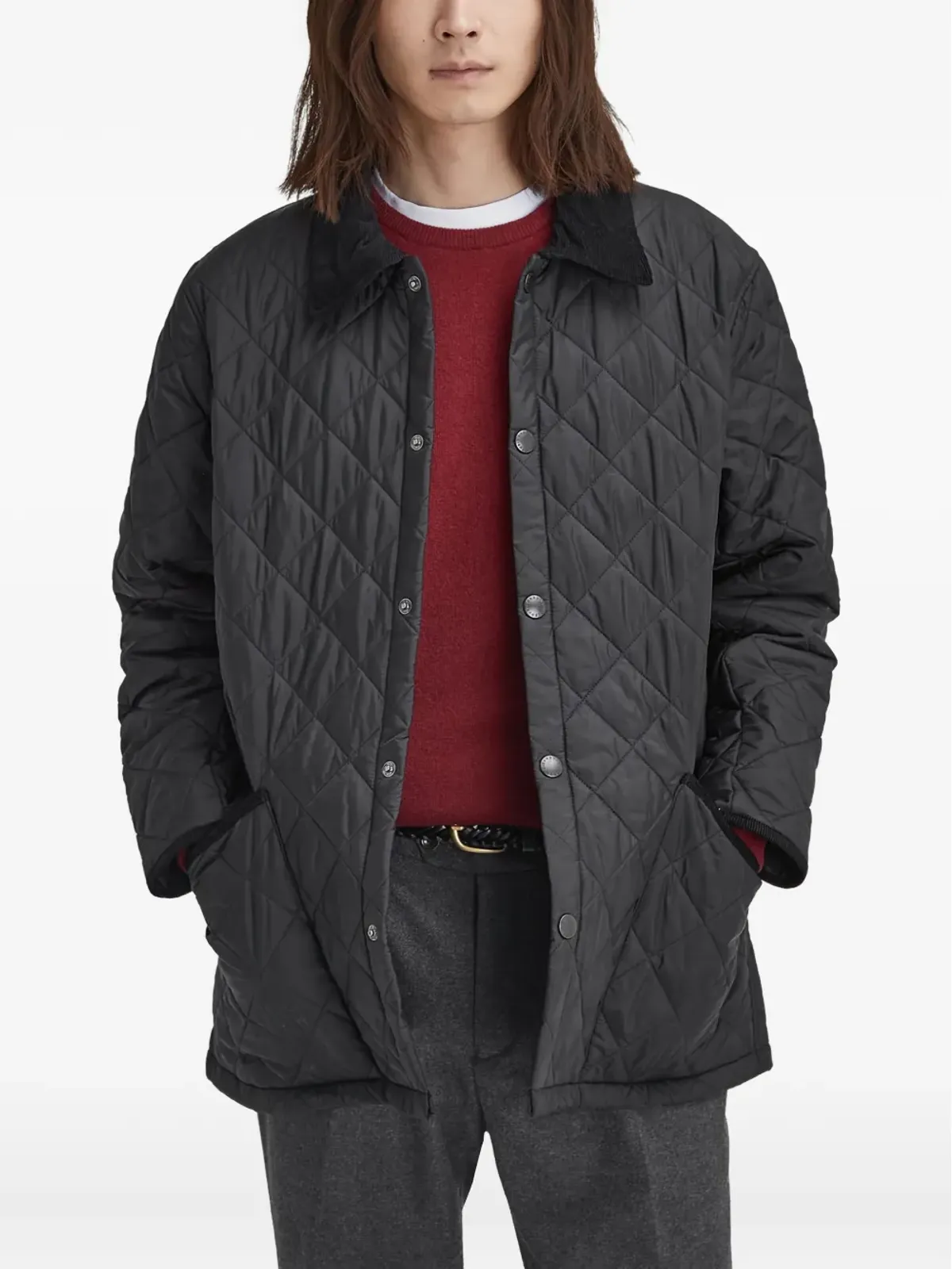Barbour ダイヤモンドキルト コーデュロイ襟 ジャケット - 画像3