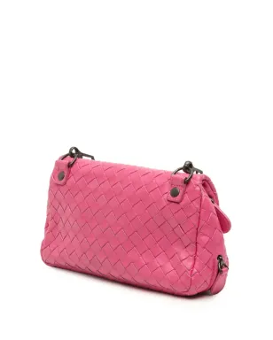 Bottega Veneta Pre-Owned ミニ Nappa Intrecciato 拡張チェーン フラップ クロスボディバッグ - ピンク - サムネイル3