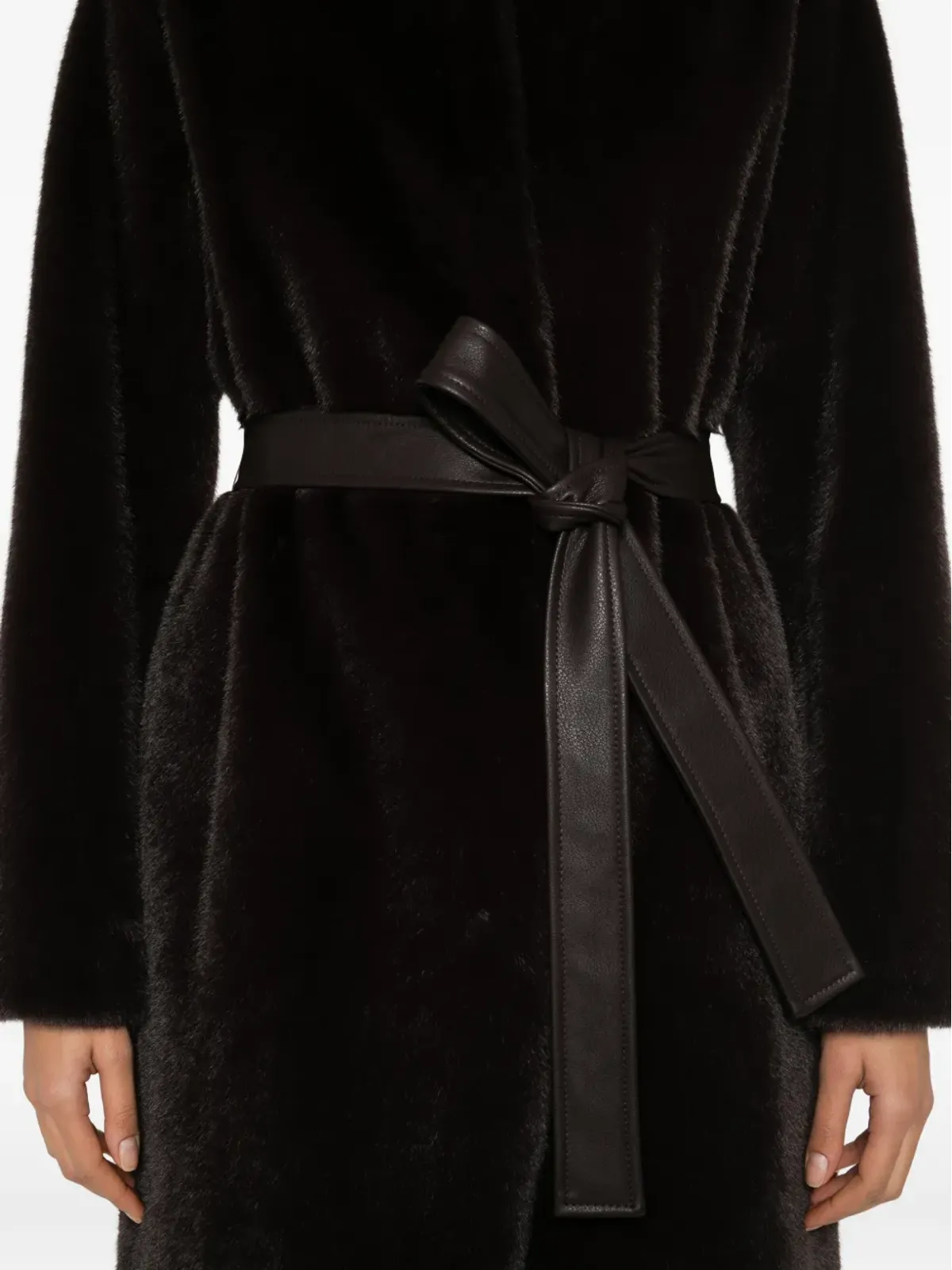 Vanessa Bruno belted coat - Brown - 画像5
