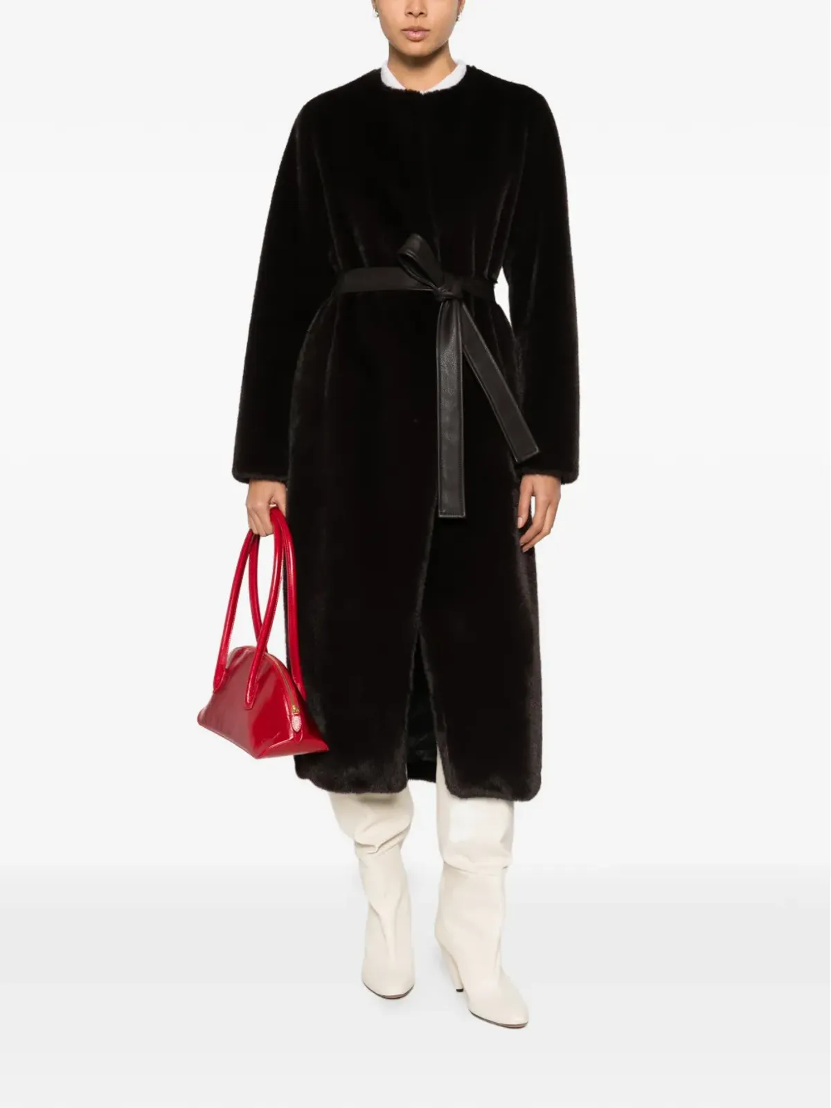Vanessa Bruno belted coat - Brown - 画像2