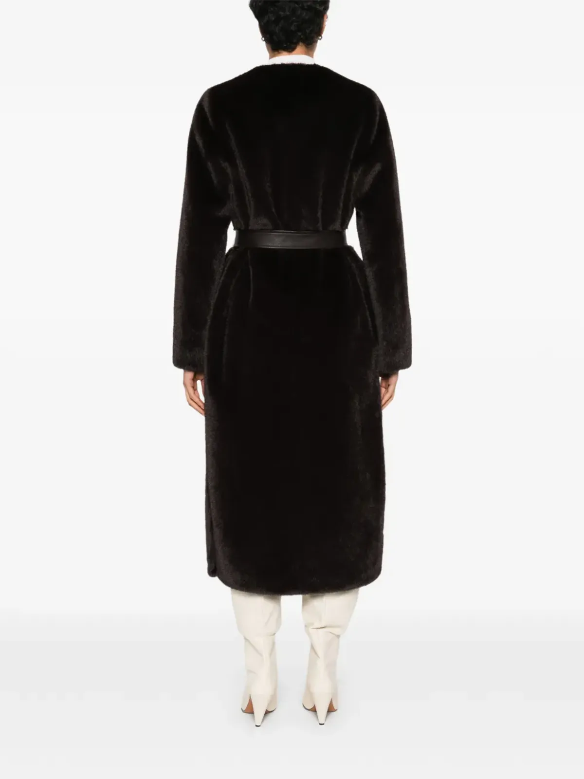 Vanessa Bruno belted coat - Brown - 画像4