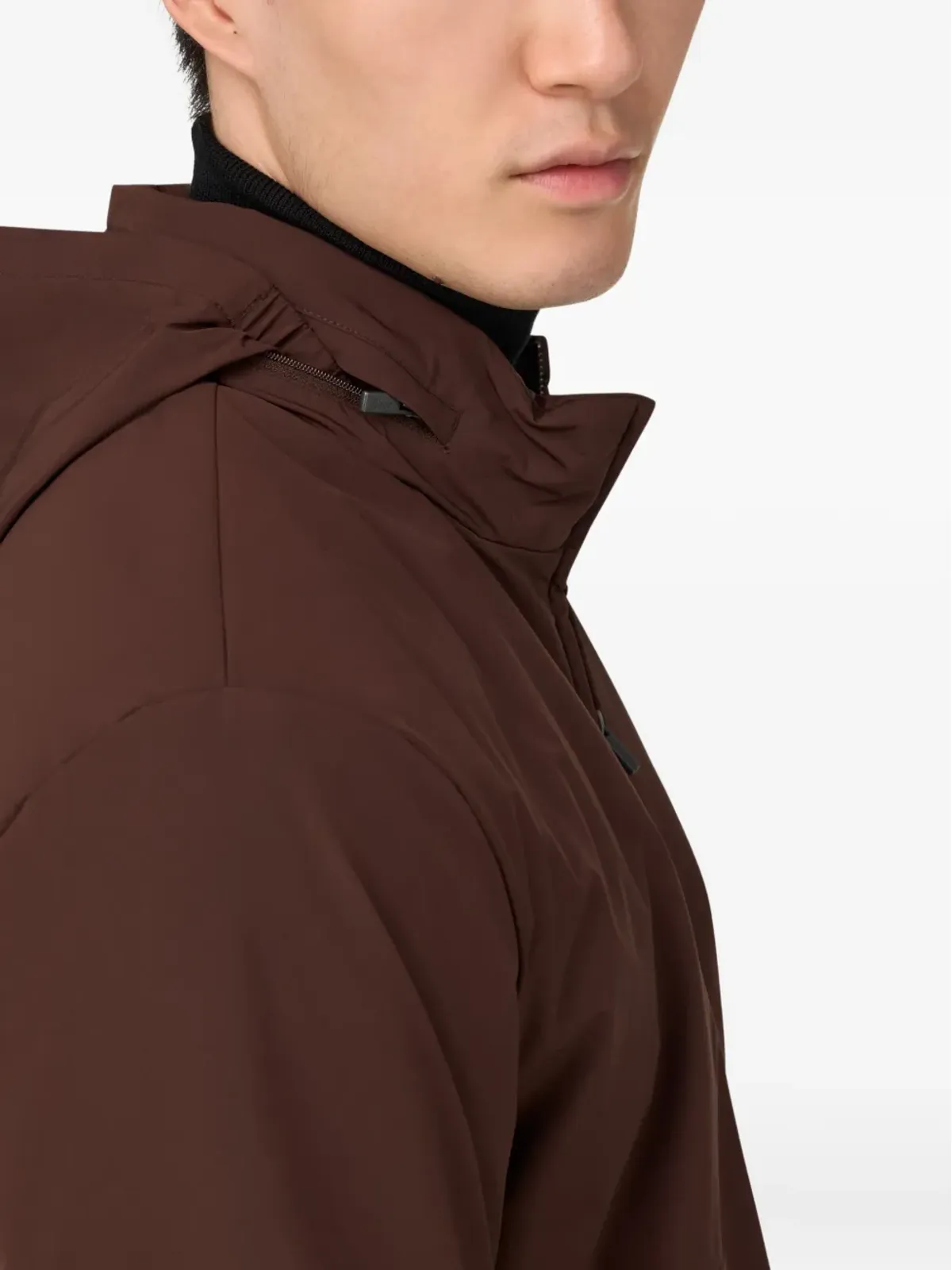 Boggi Milano ジップドフーデッドジャケット - ブラウン - 画像5