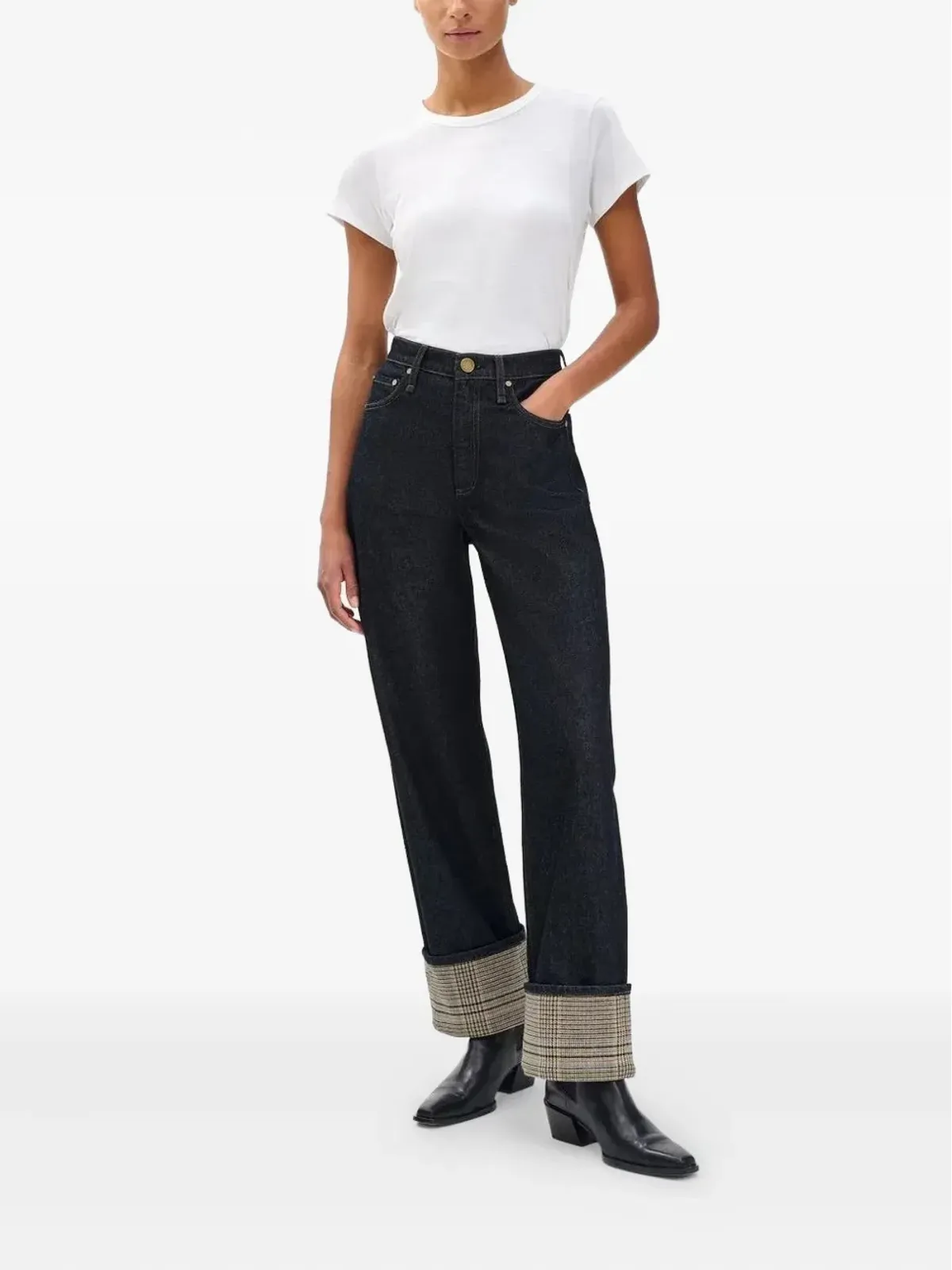 rag & bone Shea チェック柄カフジーンズ - 画像3