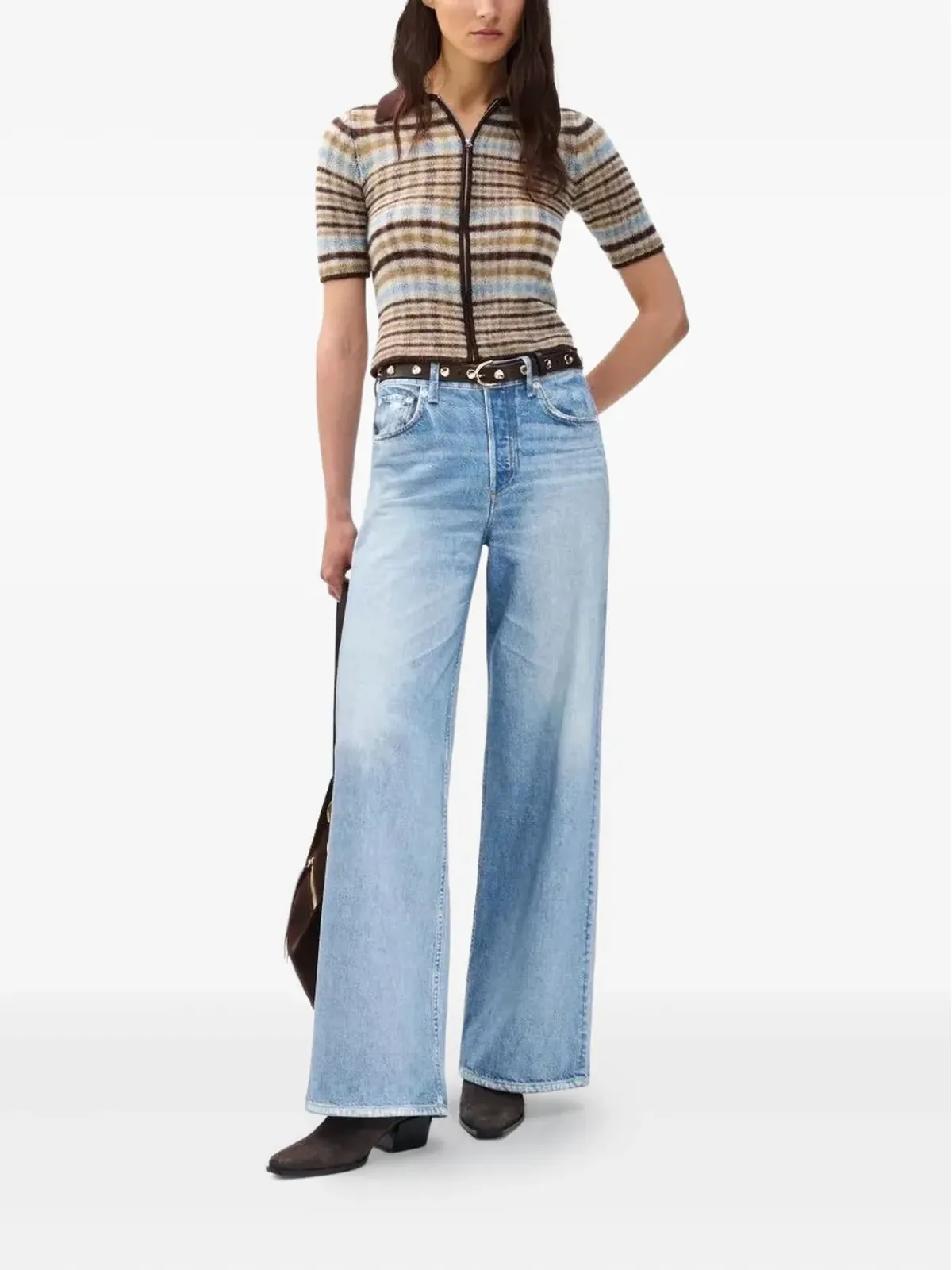 rag & bone ミラマー・ソフィー ワイドレッグジーンズ - 画像2
