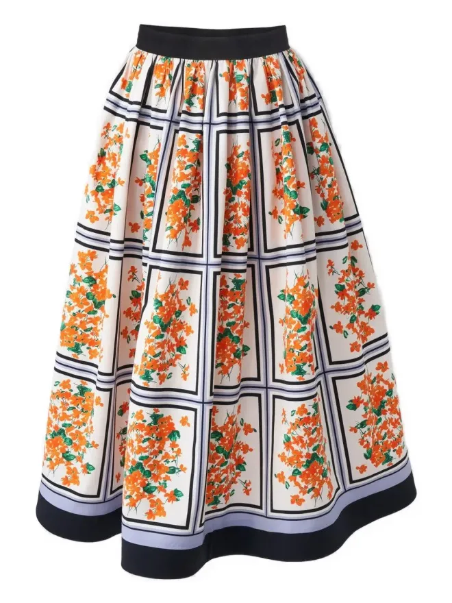 Carolina Herrera Carolina Herrera 花柄ミディスカートの商品画像