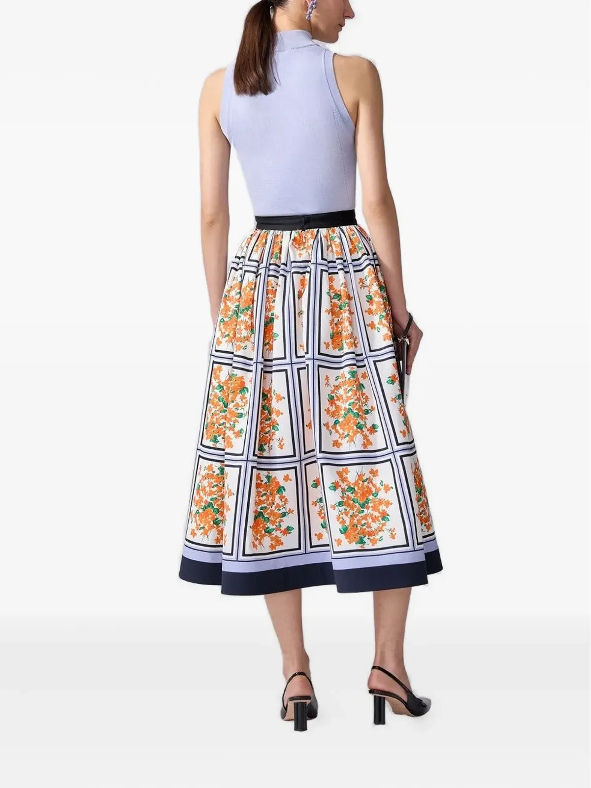 Carolina Herrera 花柄ミディスカート - 画像2