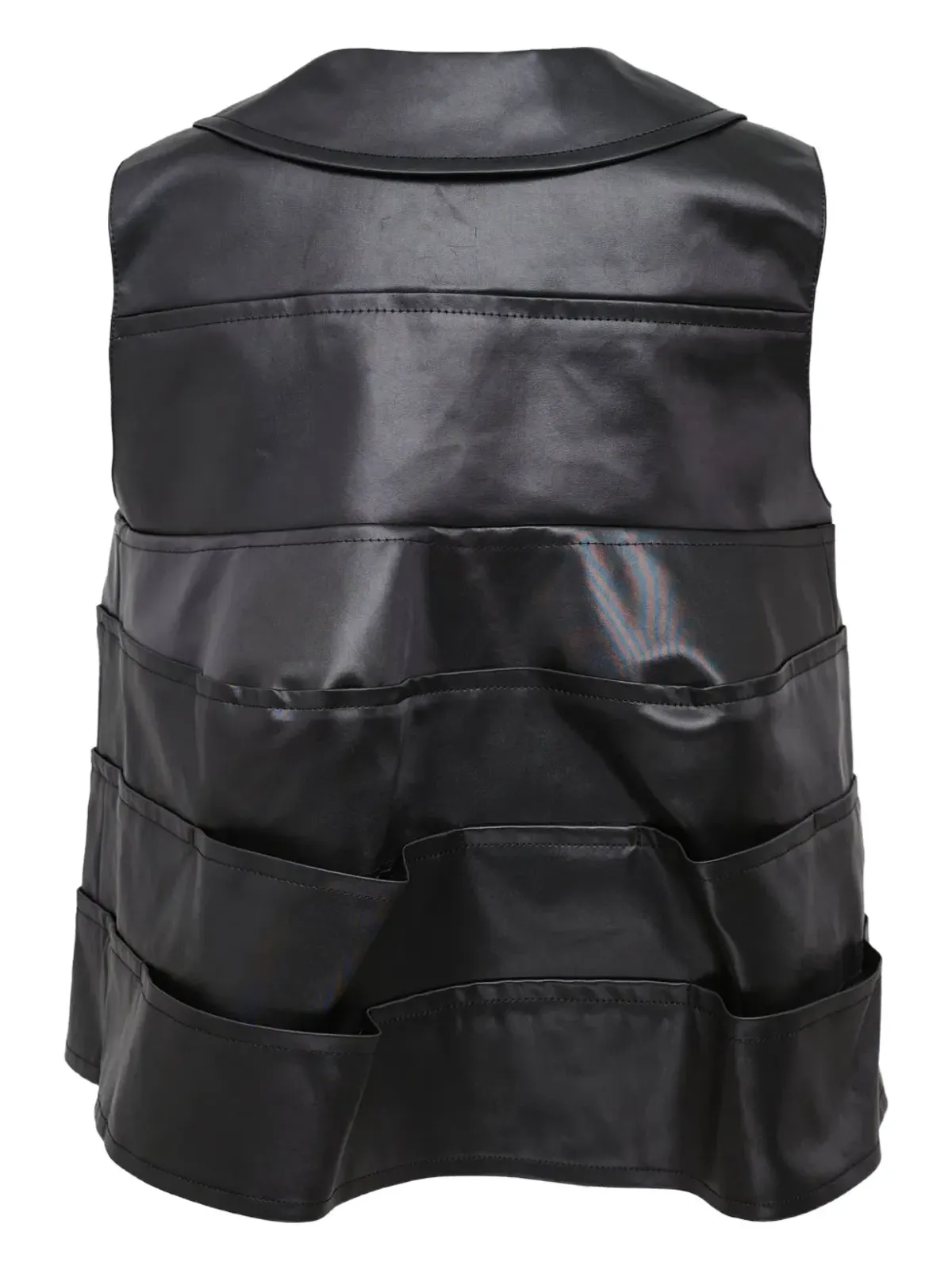 Comme des Garçons TAO フェイクレザー レイヤード タンクトップ - 画像2