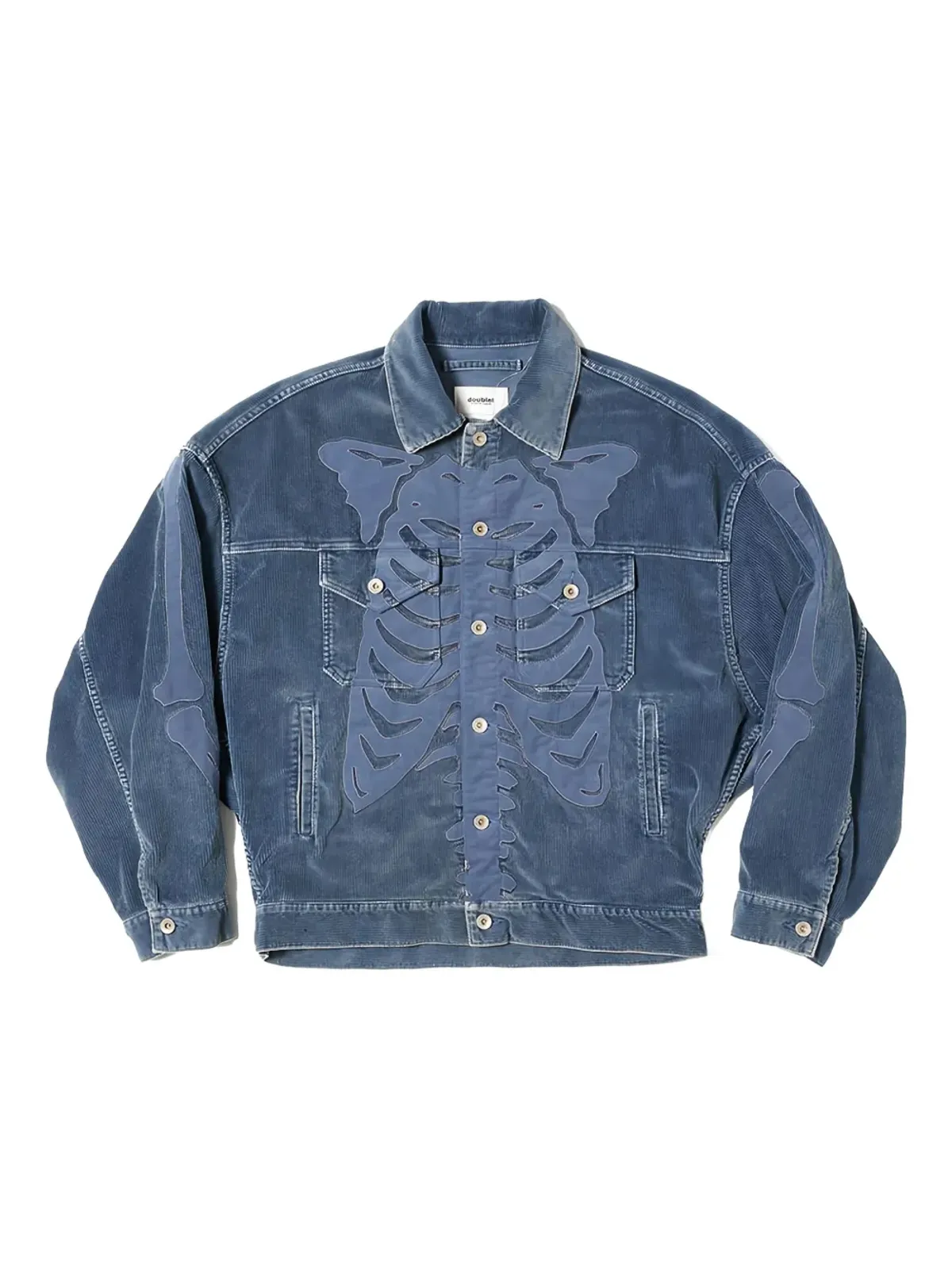 Doublet skeleton-appliqué corduroy jacket - 画像1