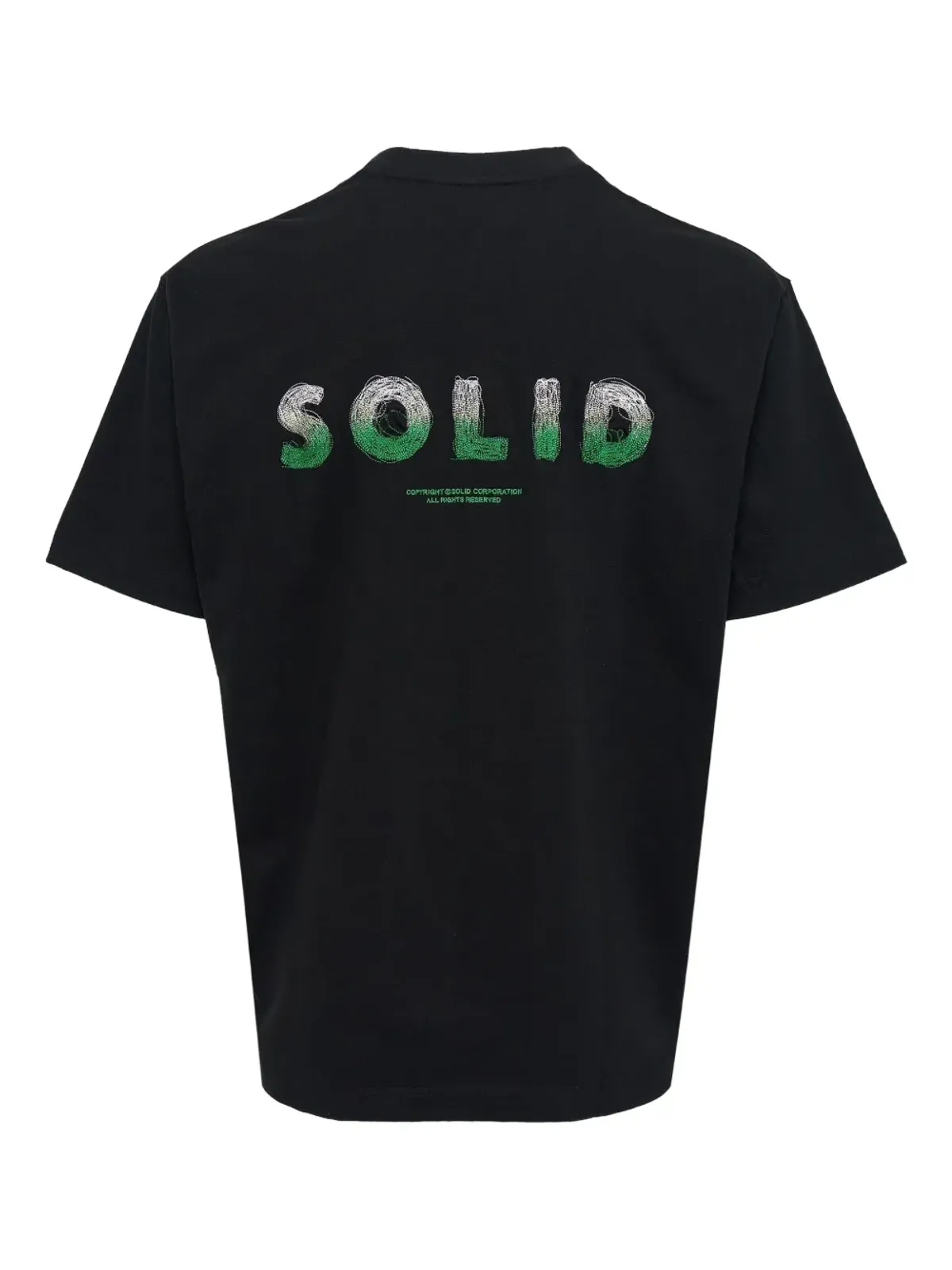 SOLID HOMME ロゴ刺繍Tシャツ - ブラック - 画像2