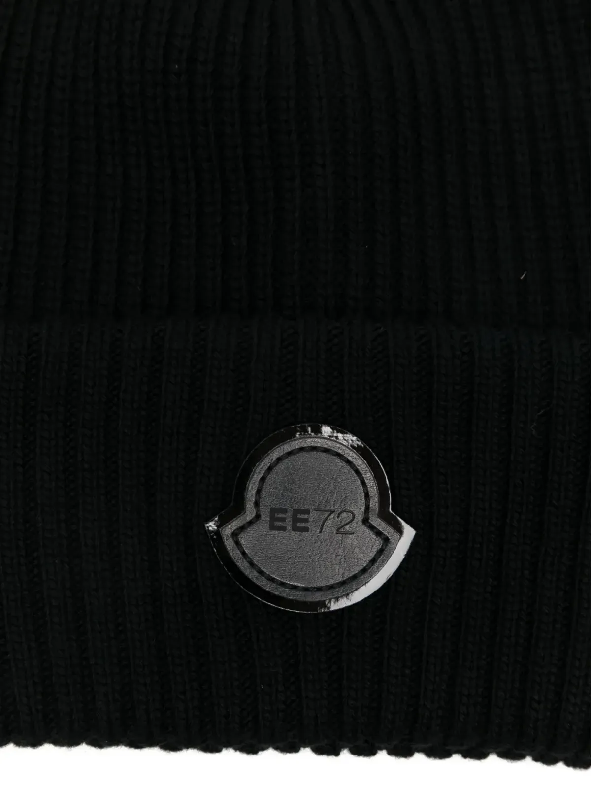 Moncler x EE72 by Edward Enninful リブ編みロゴパッチビーニー - ブラック - 画像3