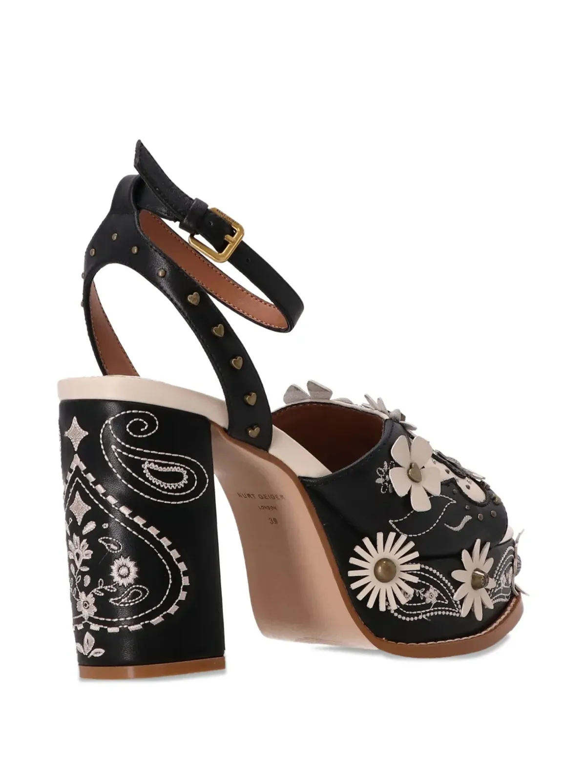 Kurt Geiger London 花モチーフウェスタン・プラットフォームサンダル - 画像3