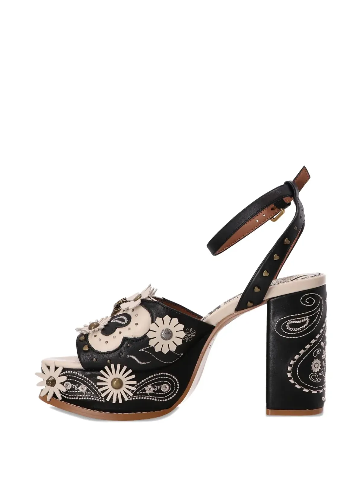 Kurt Geiger London 花モチーフウェスタン・プラットフォームサンダル - 画像4