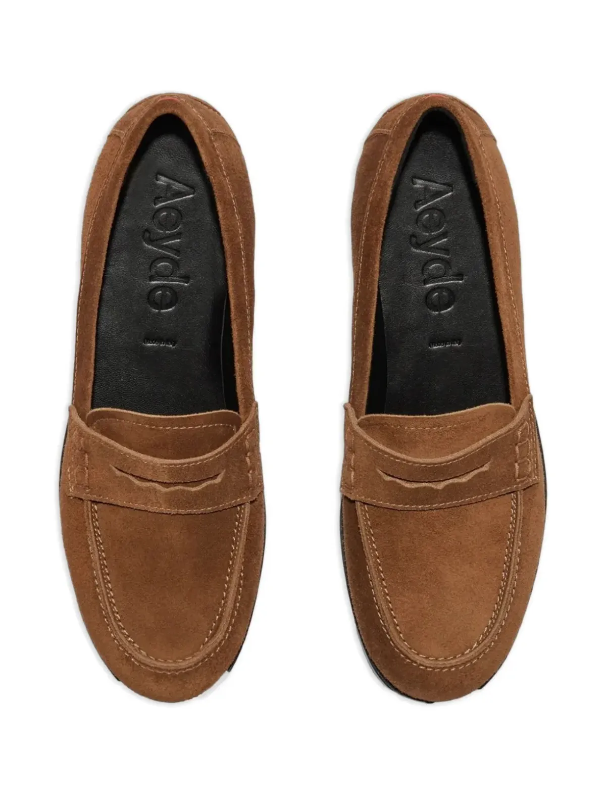 Aeyde Oscar suede loafers - Brown - 画像3