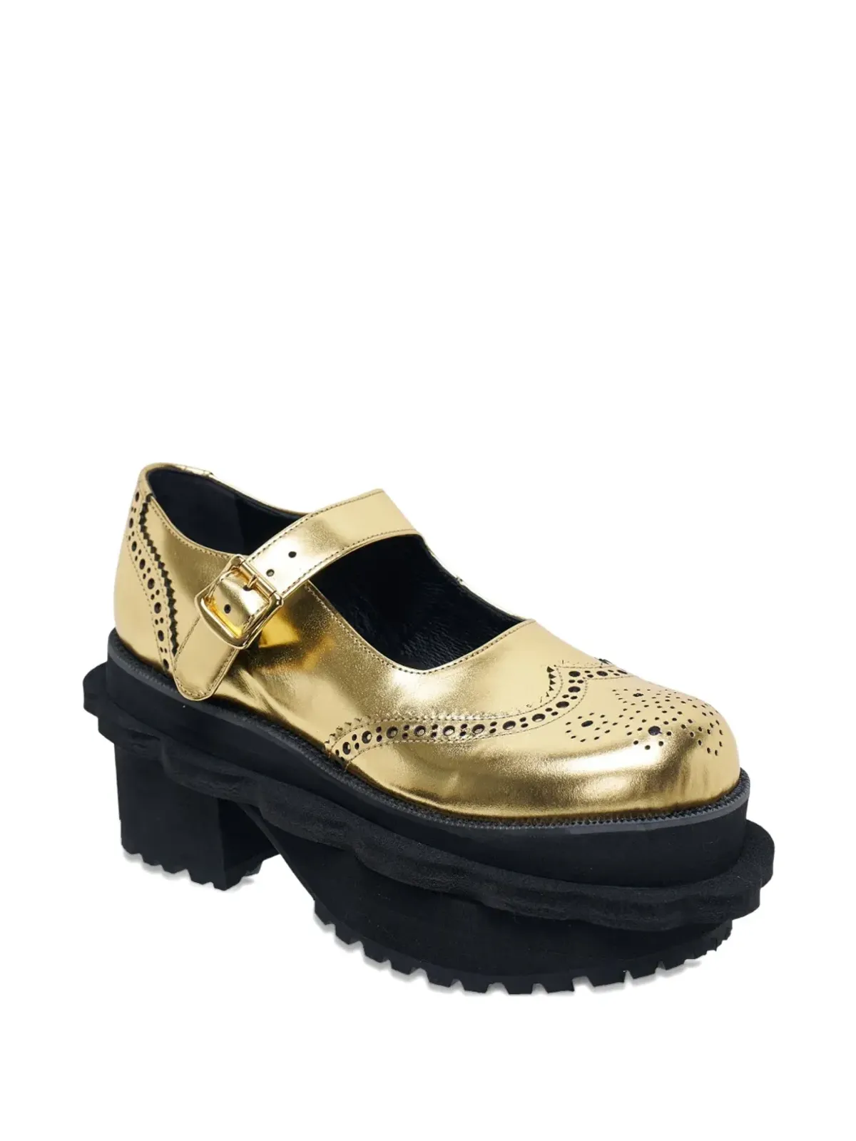 Comme des Garçons TAO Steer フォイルド・ブローグスニーカー - ゴールド - 画像2