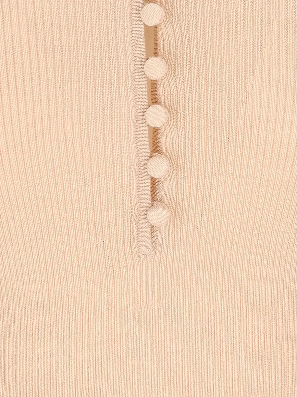 Chloé ヘンリーネック リブ編み ボタンフロント Tシャツ - 画像3