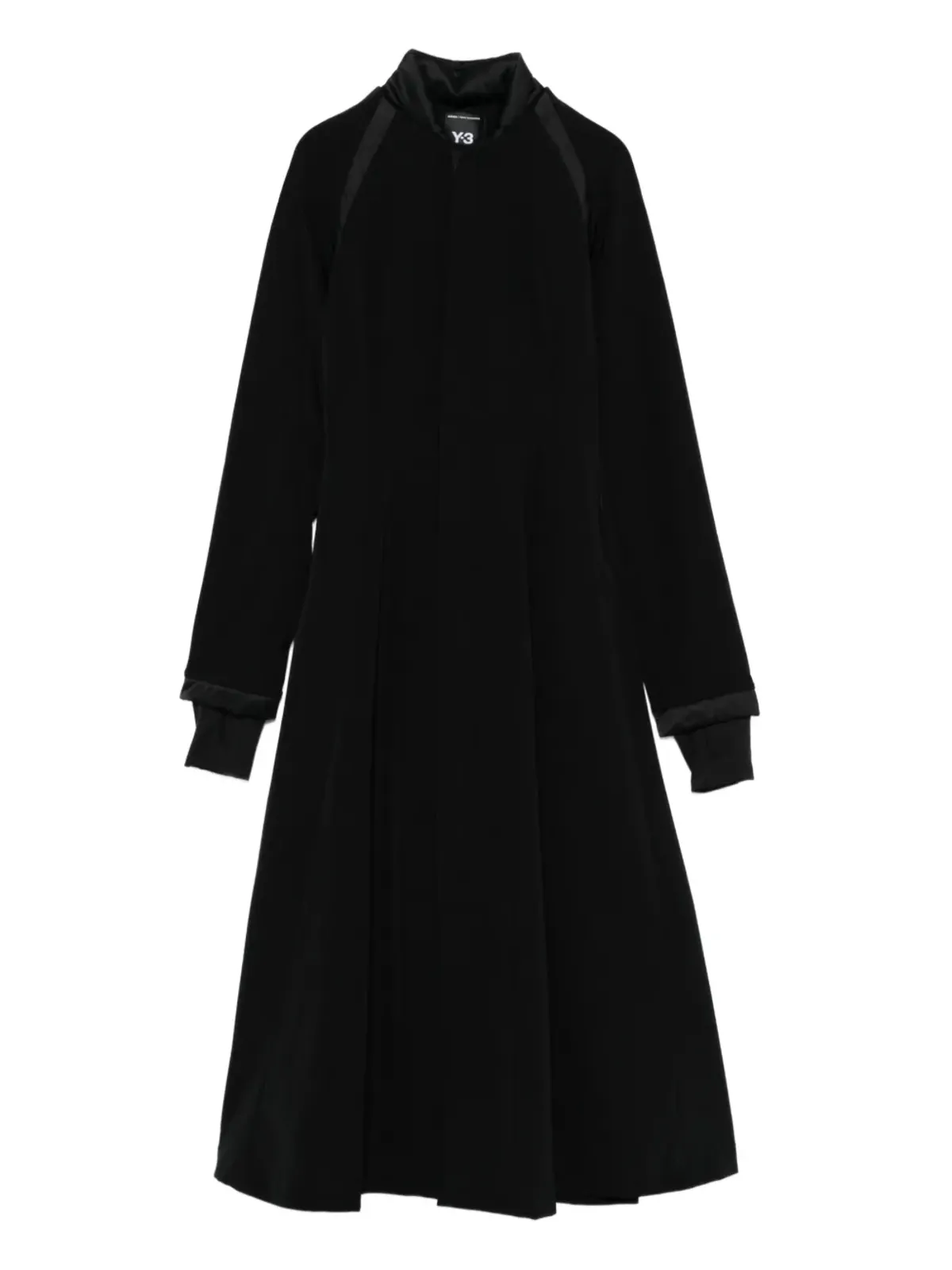 Y-3 プリーツ入りパッド入りミディドレス - ブラック - 画像1