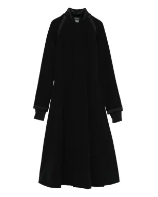Y-3 プリーツ入りパッド入りミディドレス - ブラック - サムネイル1