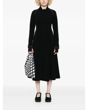 Y-3 プリーツ入りパッド入りミディドレス - ブラック - サムネイル2
