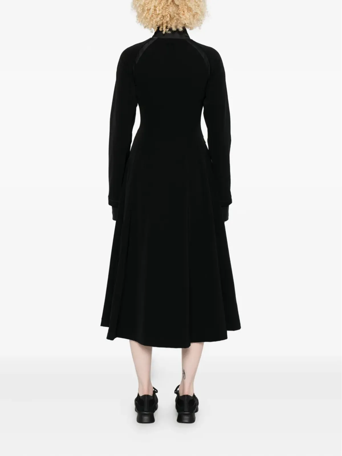 Y-3 プリーツ入りパッド入りミディドレス - ブラック - 画像4