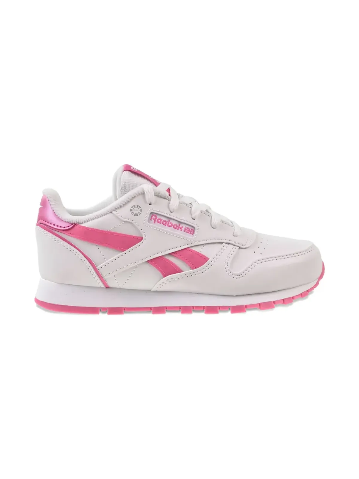 Reebok Kids クラシック・ステップ・フラッシュ ホワイト/ピンク スニーカー - 画像2