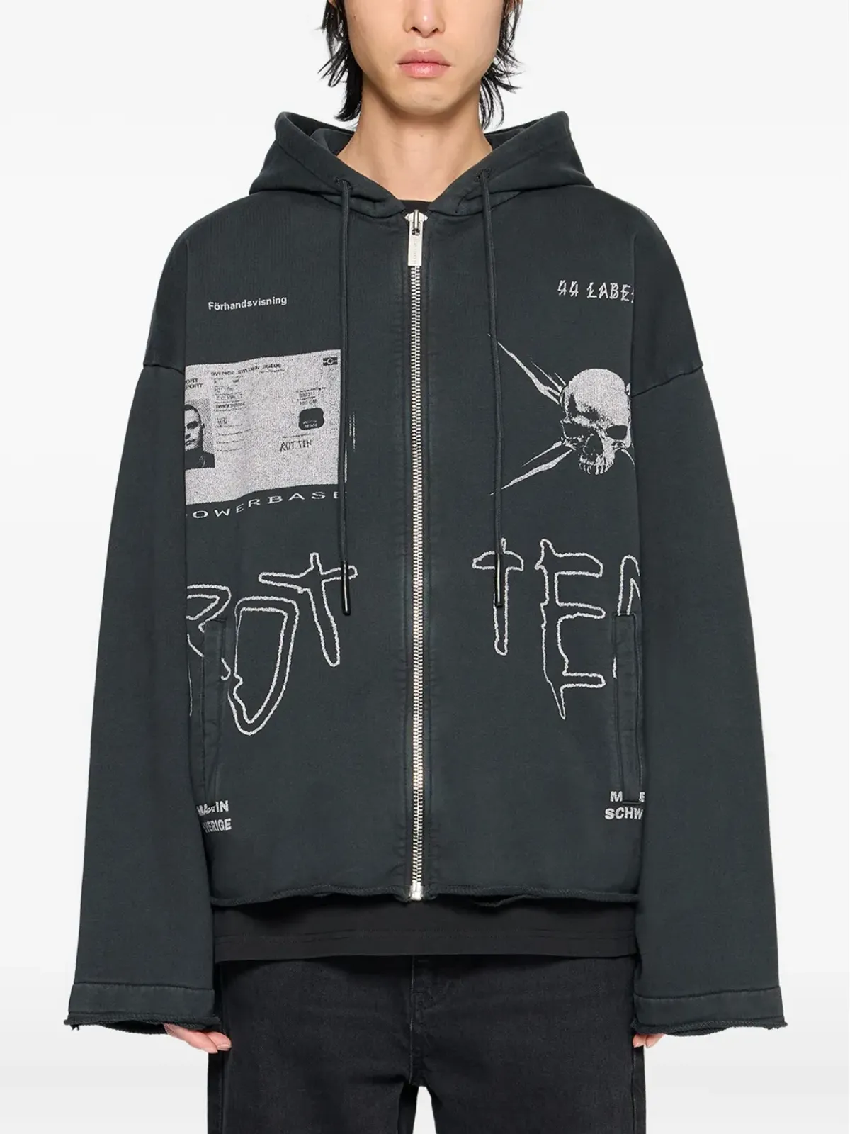 44 LABEL GROUP コミッション ロー・カット ZIPフーディ - 画像1