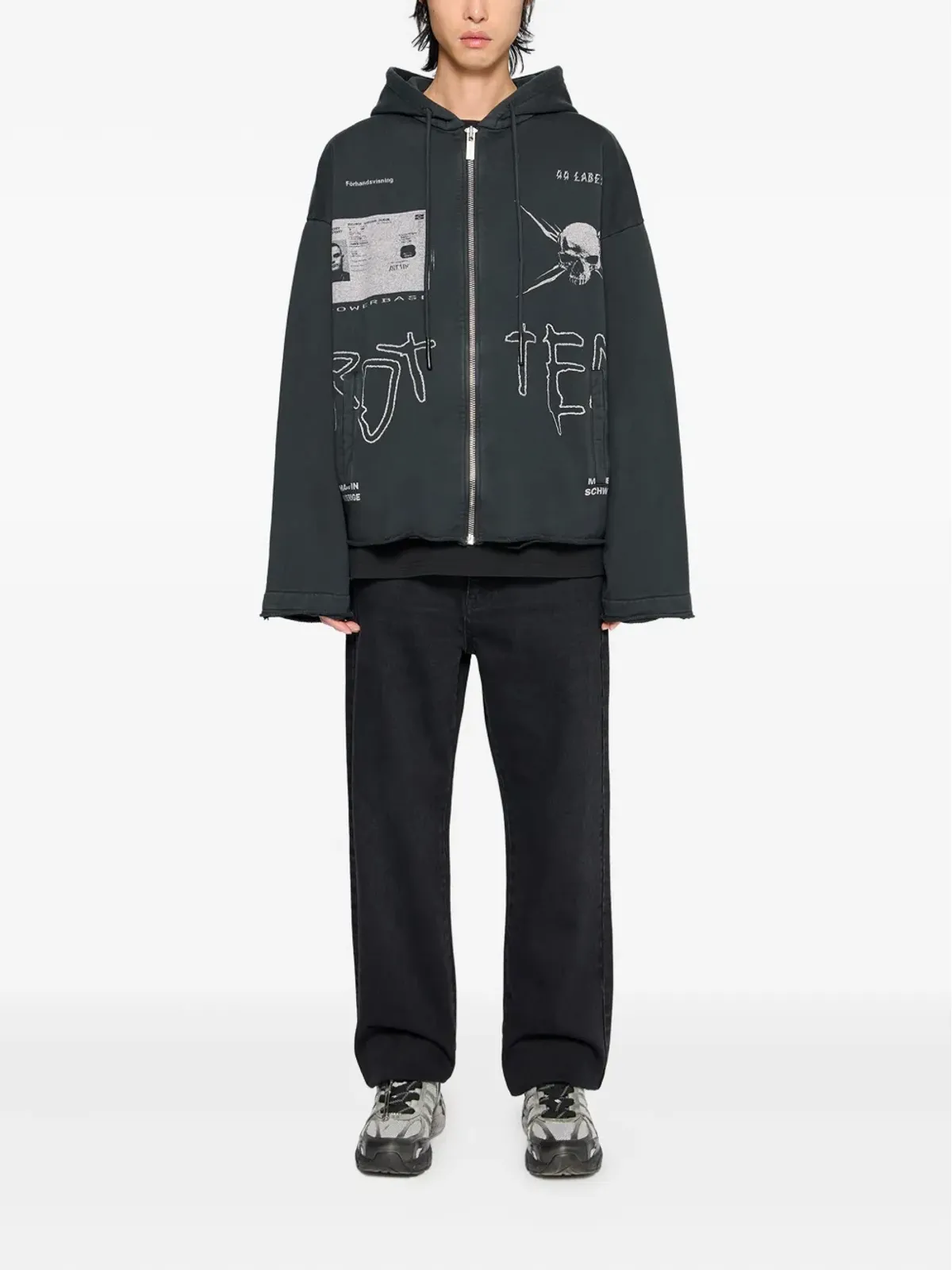 44 LABEL GROUP コミッション ロー・カット ZIPフーディ - 画像2