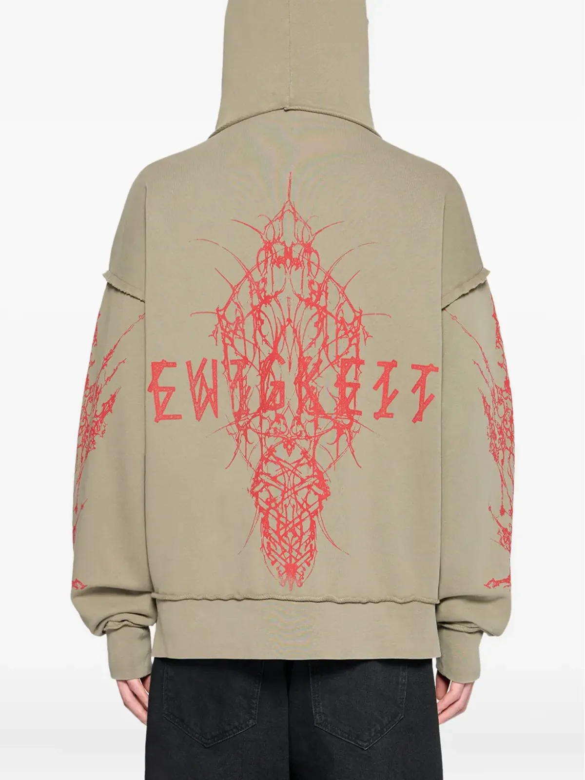 44 LABEL GROUP Ewigkeit グラフィックジップフリースフーディー - 画像3