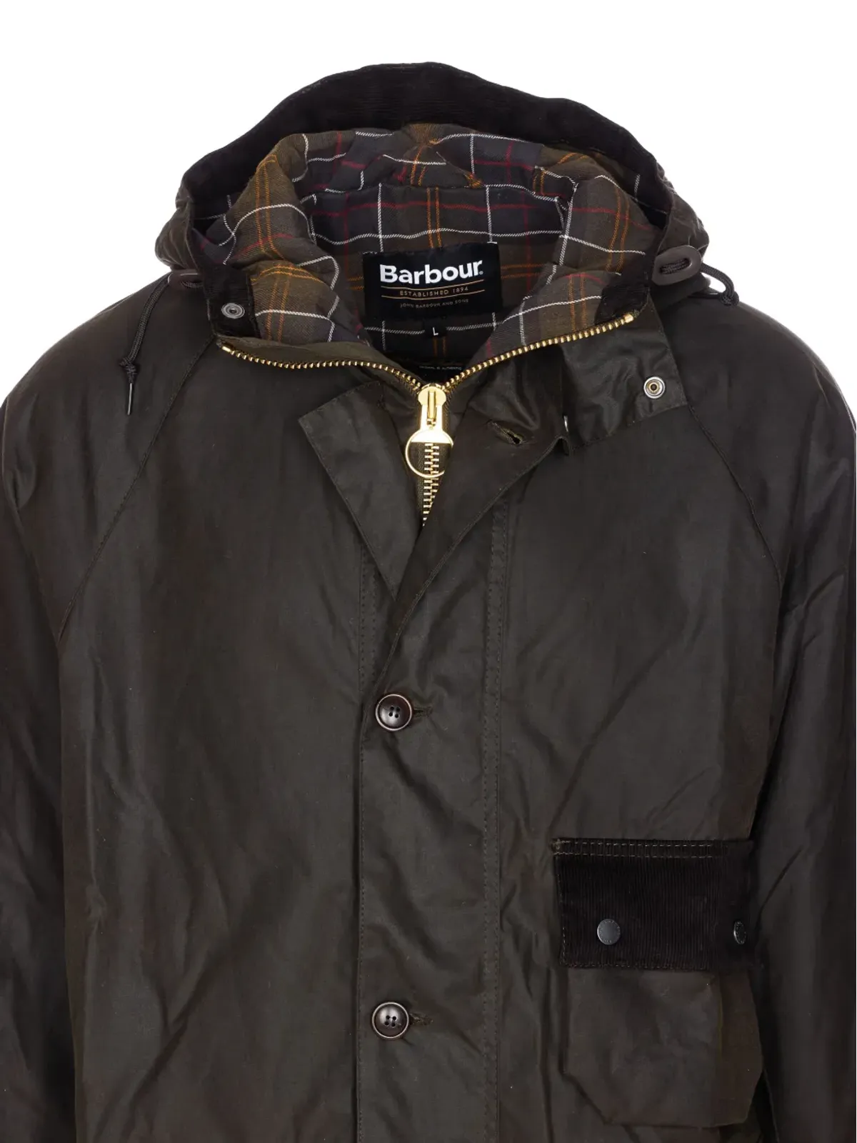 Barbour フード付きロゴスリーブコート - 画像4