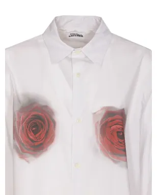 Jean Paul Gaultier ローズプリント ボタンダウンシャツ - White - サムネイル3