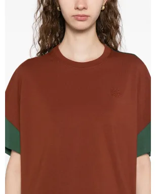 LOEWE ロゴ入り コットンとシルク Tシャツ - ブラウン - サムネイル5