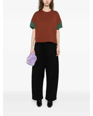 LOEWE ロゴ入り コットンとシルク Tシャツ - ブラウン - サムネイル2