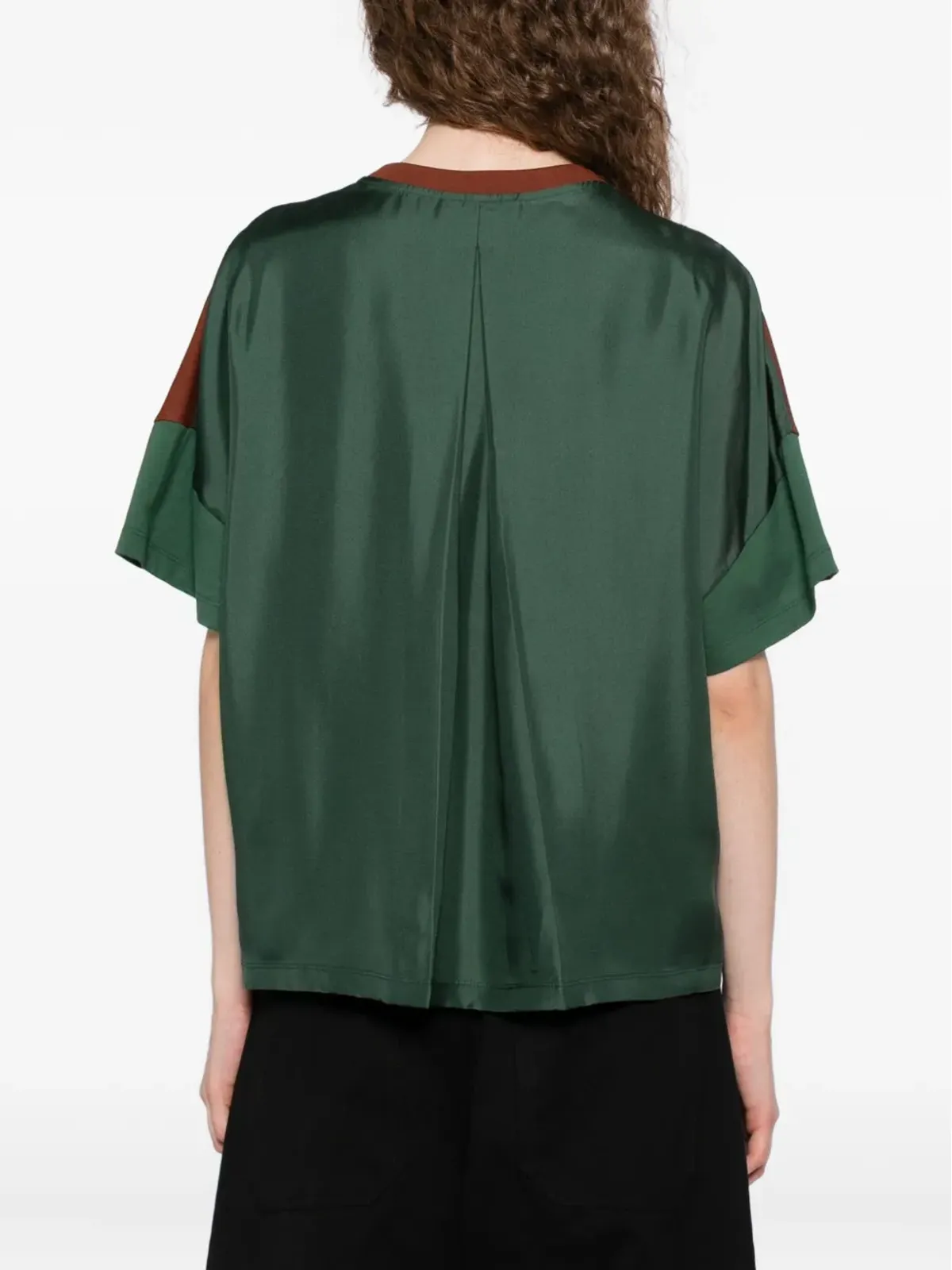LOEWE ロゴ入り コットンとシルク Tシャツ - ブラウン - 画像4