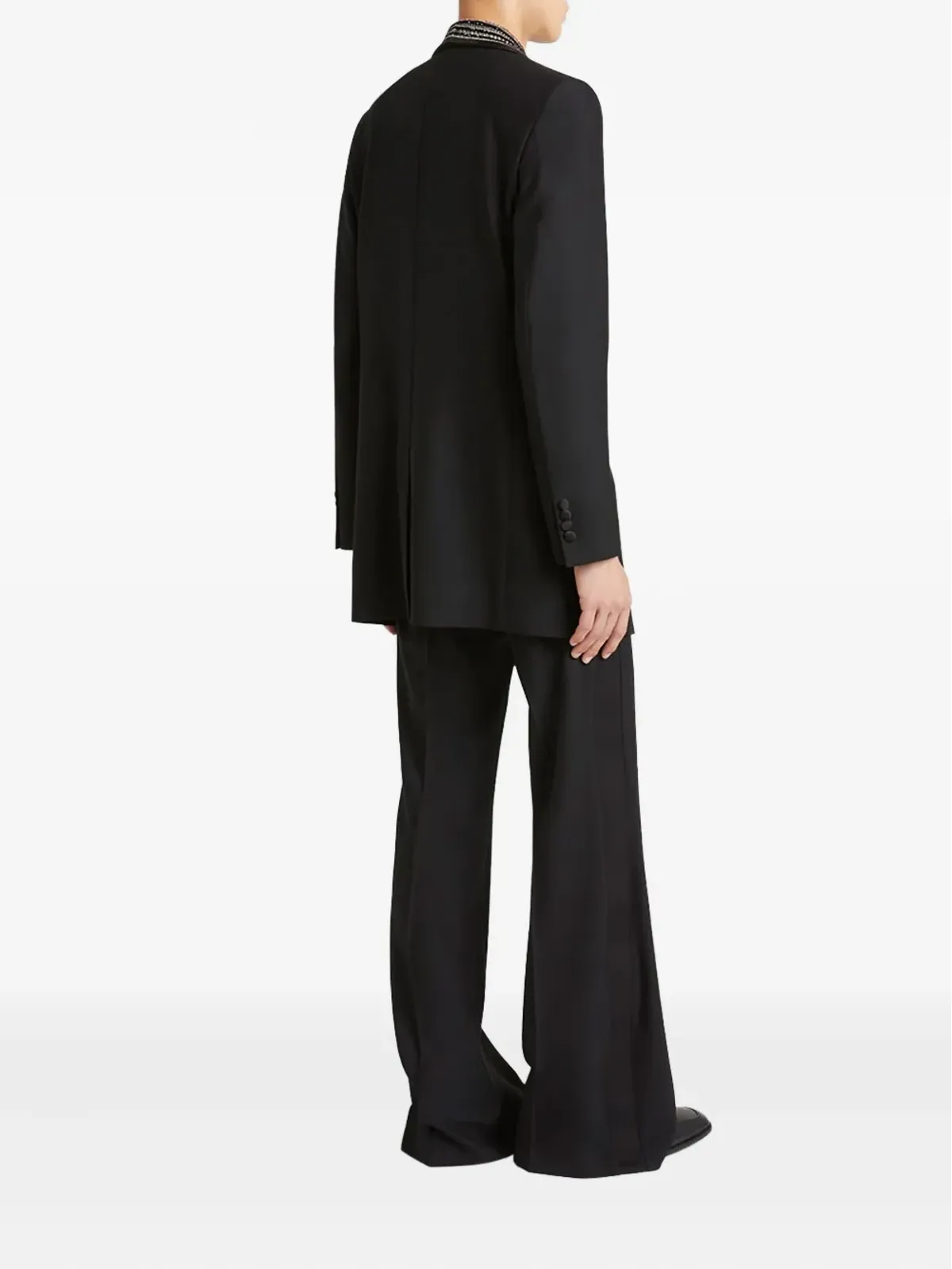 AMIRI クリスタル装飾のショールカラー ブレザー - ブラック - 画像2