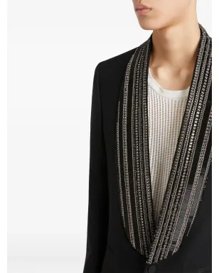 AMIRI クリスタル装飾のショールカラー ブレザー - ブラック - サムネイル4