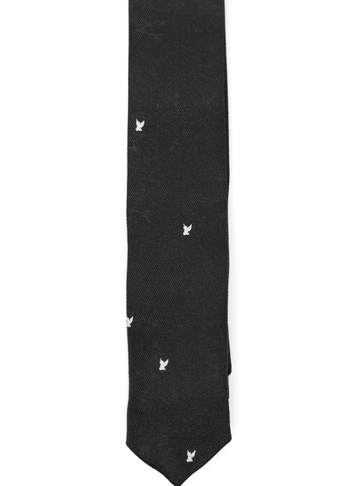 MASU 鳥柄シルクタイ - ブラック - 画像3