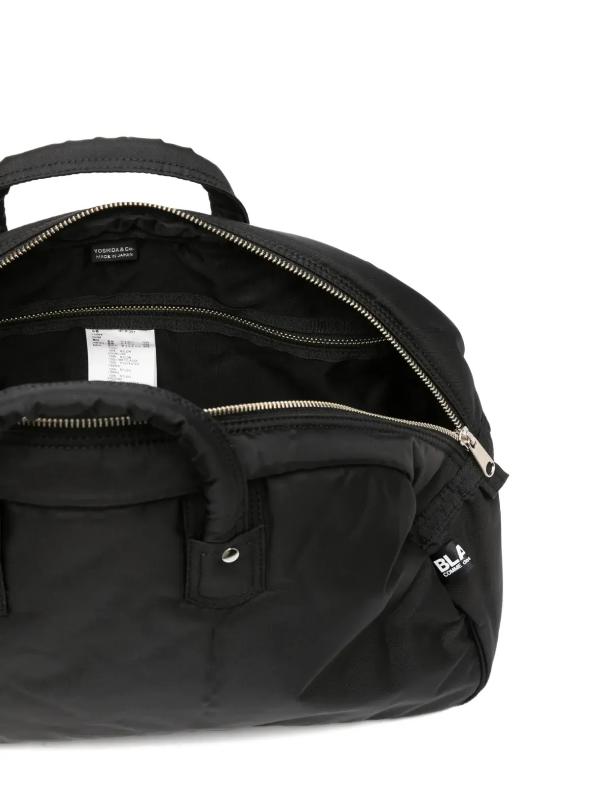 Black Comme Des Garçons ジップ付きパッド入りトートバッグ - 画像5