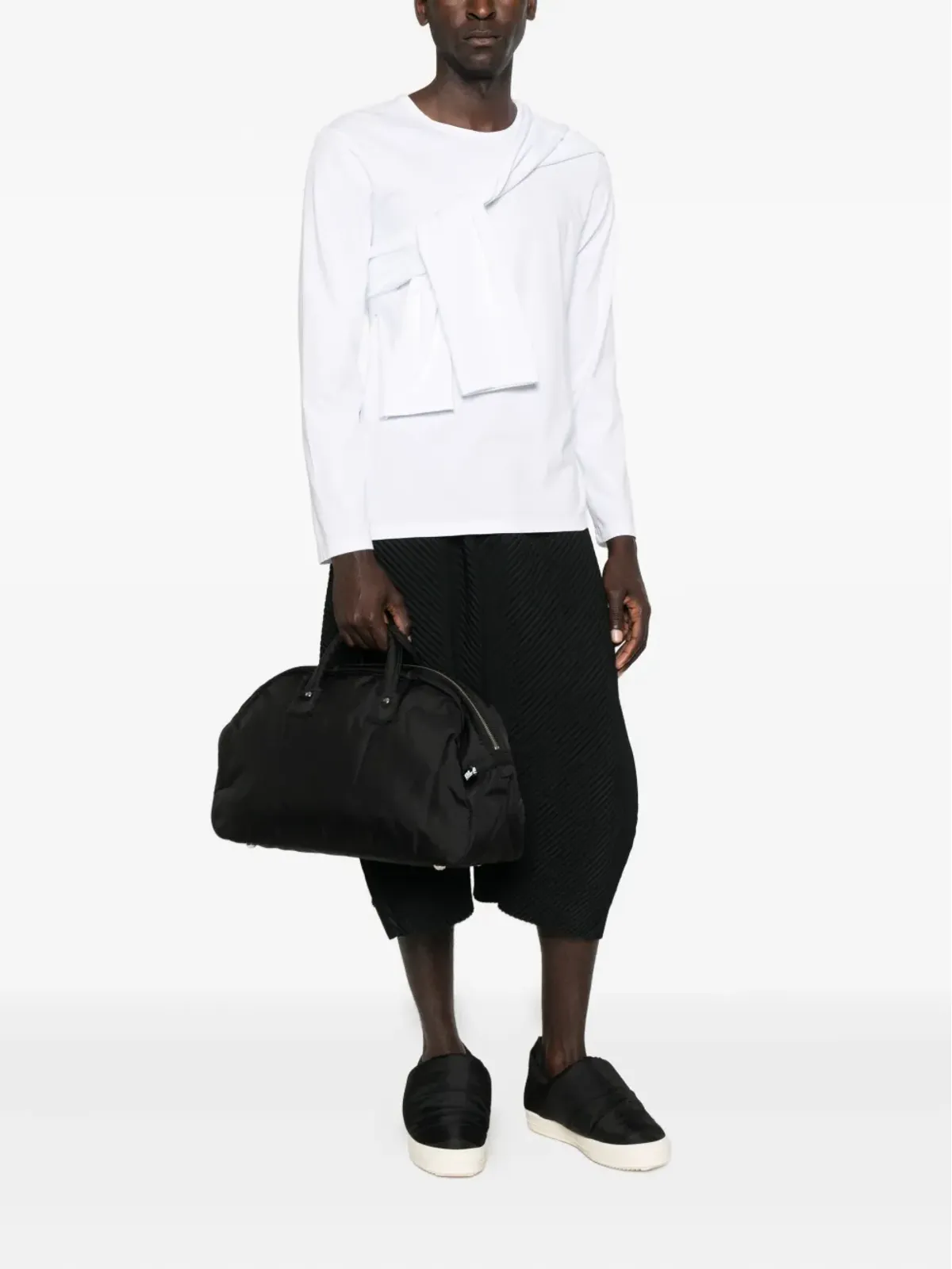 Black Comme Des Garçons ジップ付きパッド入りトートバッグ - 画像2