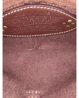 Celine Pre-Owned 20世紀マカダム デニム ダブルポケット ベルトバッグ（ブラウン） - サムネイル5