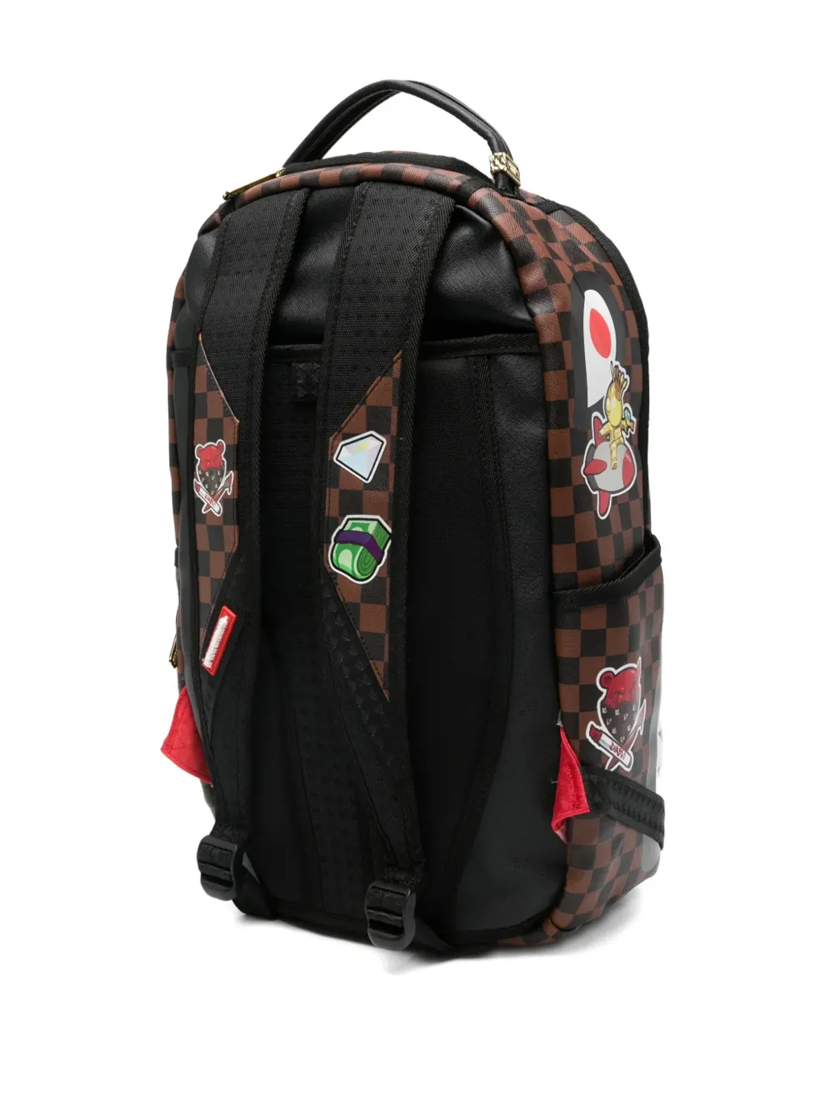 sprayground kid シャークマウス チェック柄バックパック（ブラウン） - 画像2