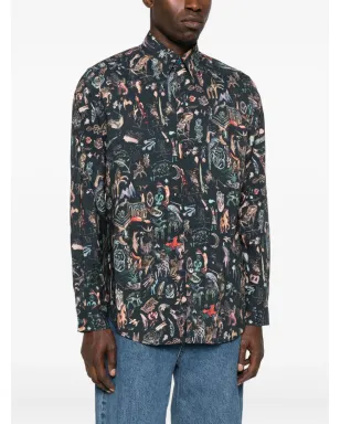 Paul Smith アニマルプリント ロングスリーブシャツ ブルー - サムネイル3