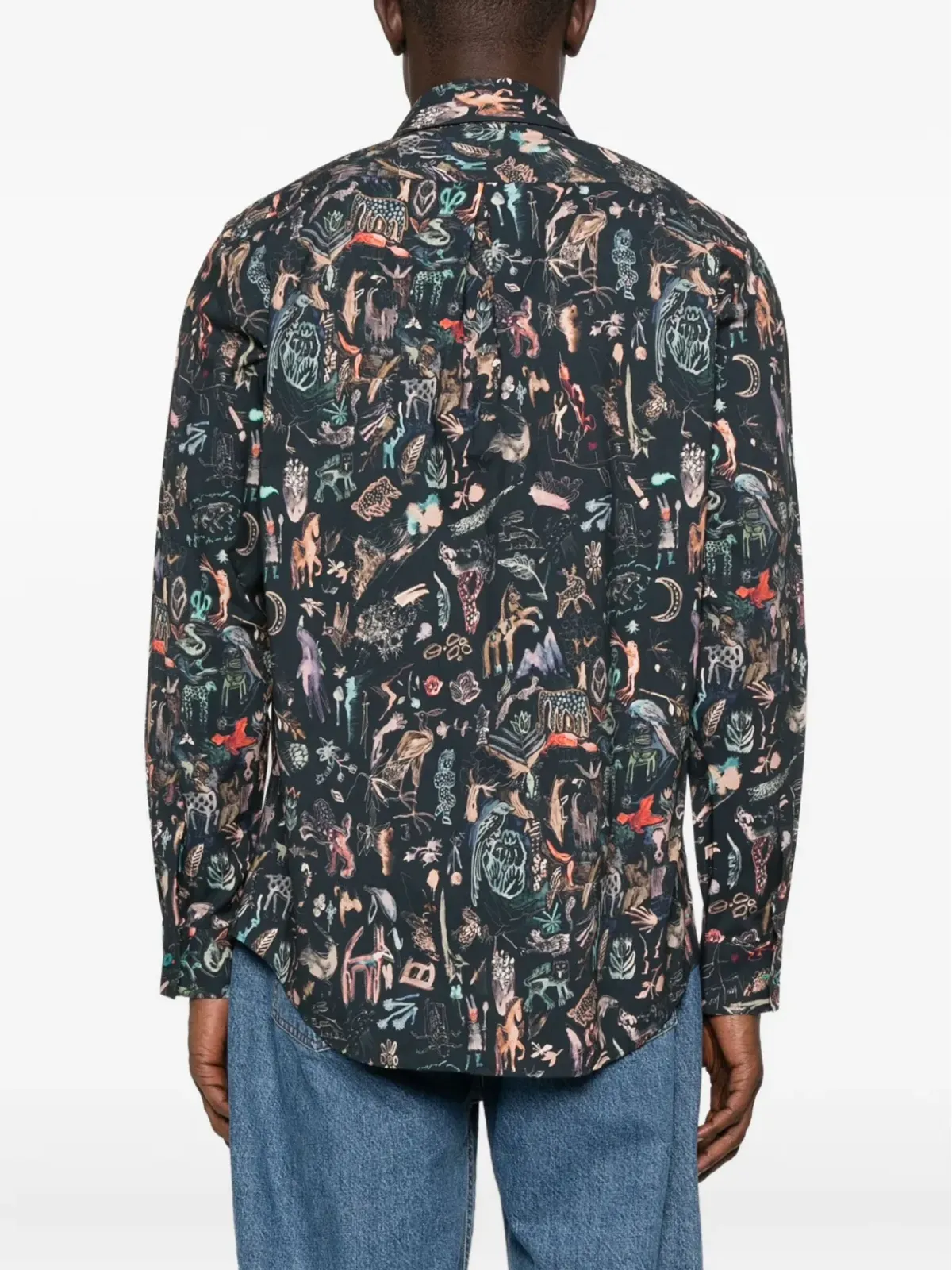 Paul Smith アニマルプリント ロングスリーブシャツ ブルー - 画像4