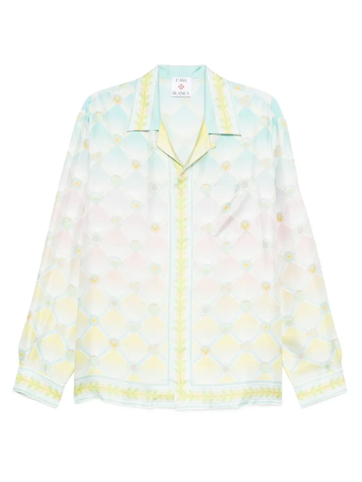 Casablanca Candy Icons-print silk shirt - Blue - 画像1