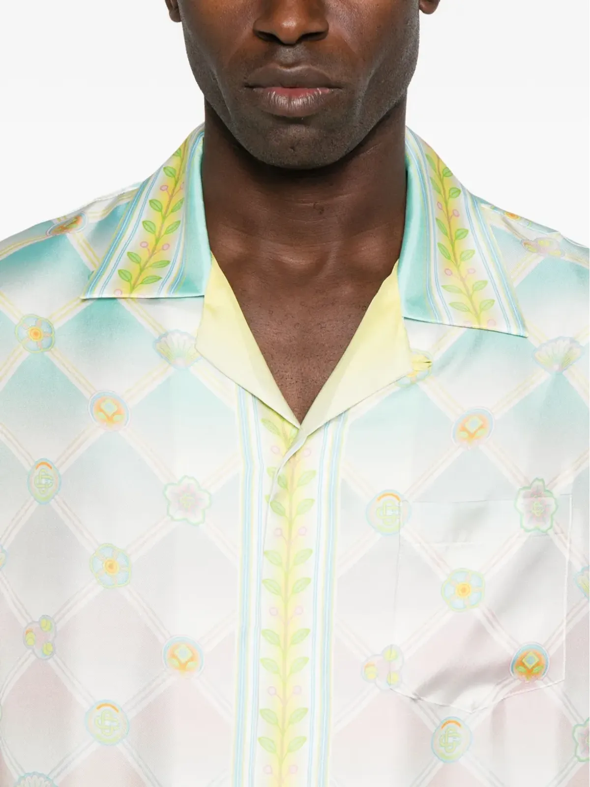 Casablanca Candy Icons-print silk shirt - Blue - 画像5