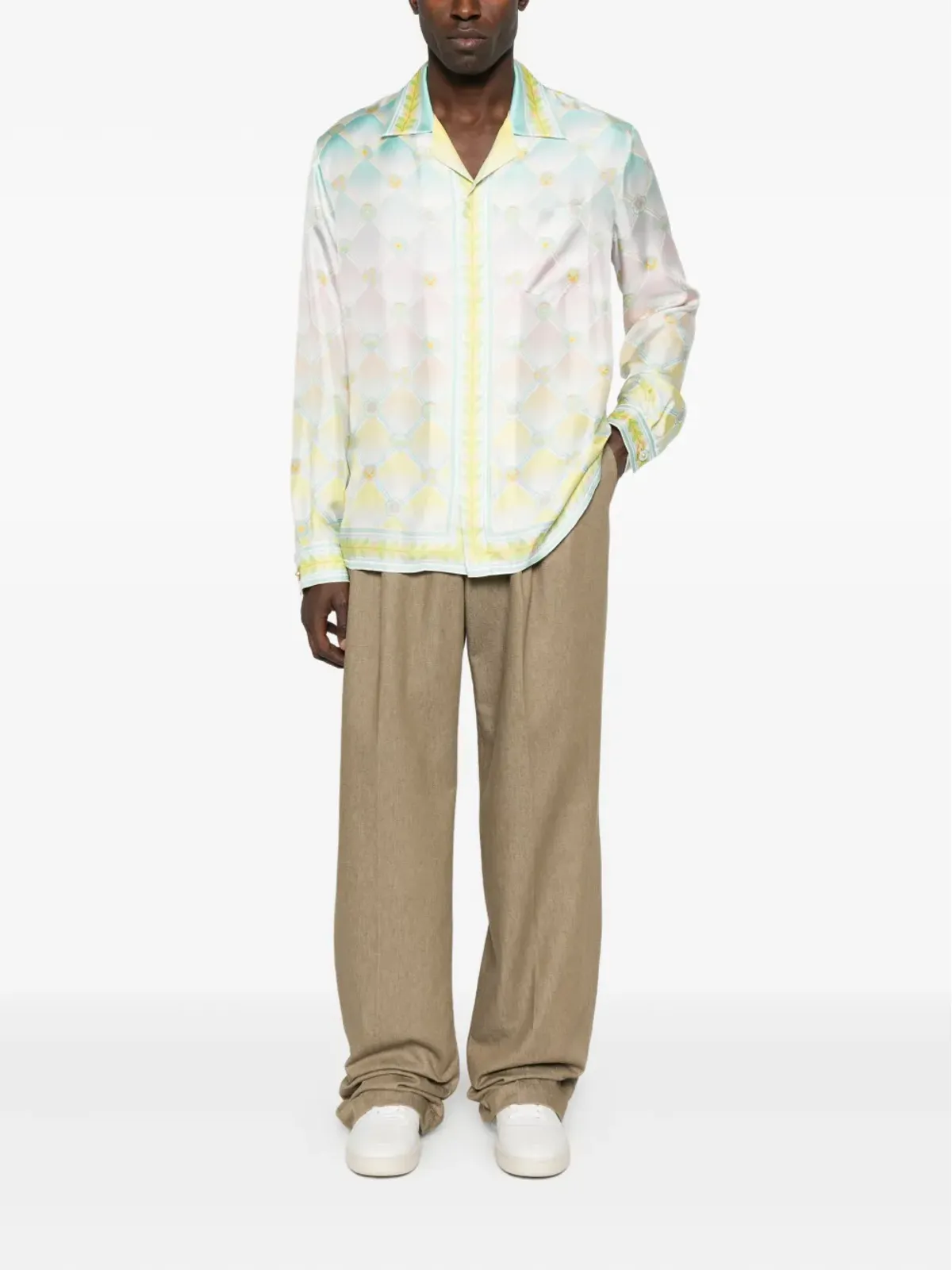 Casablanca Candy Icons-print silk shirt - Blue - 画像2