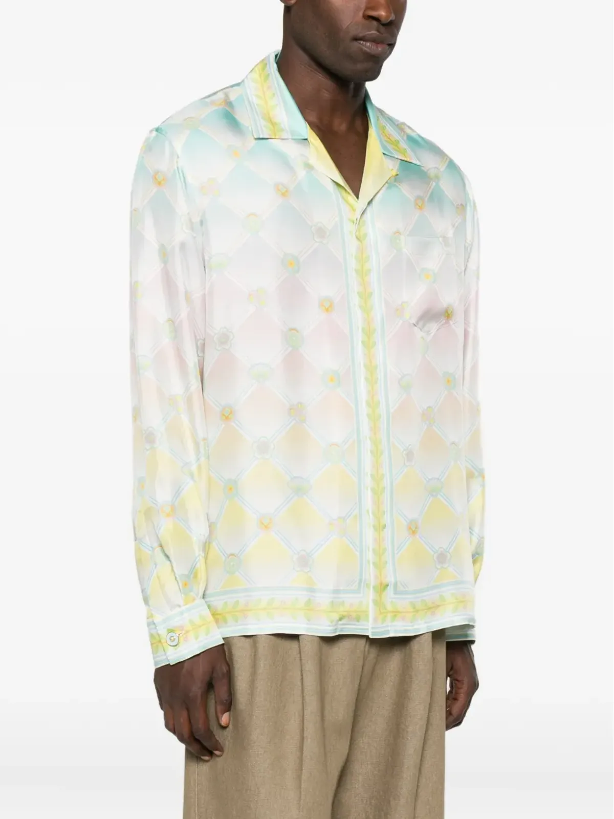 Casablanca Candy Icons-print silk shirt - Blue - 画像3