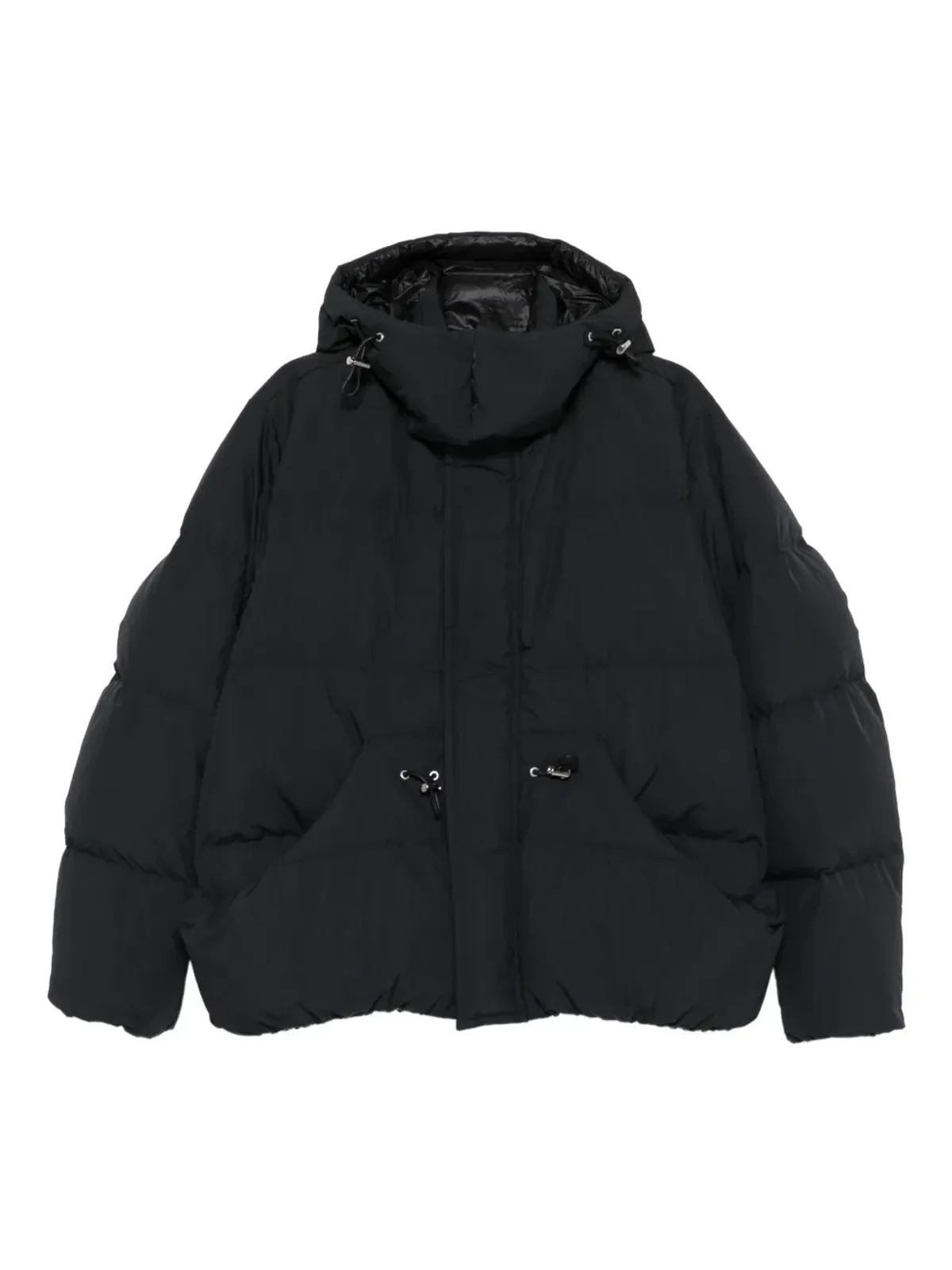 sacai フード付きダウンコート - Black - 画像1
